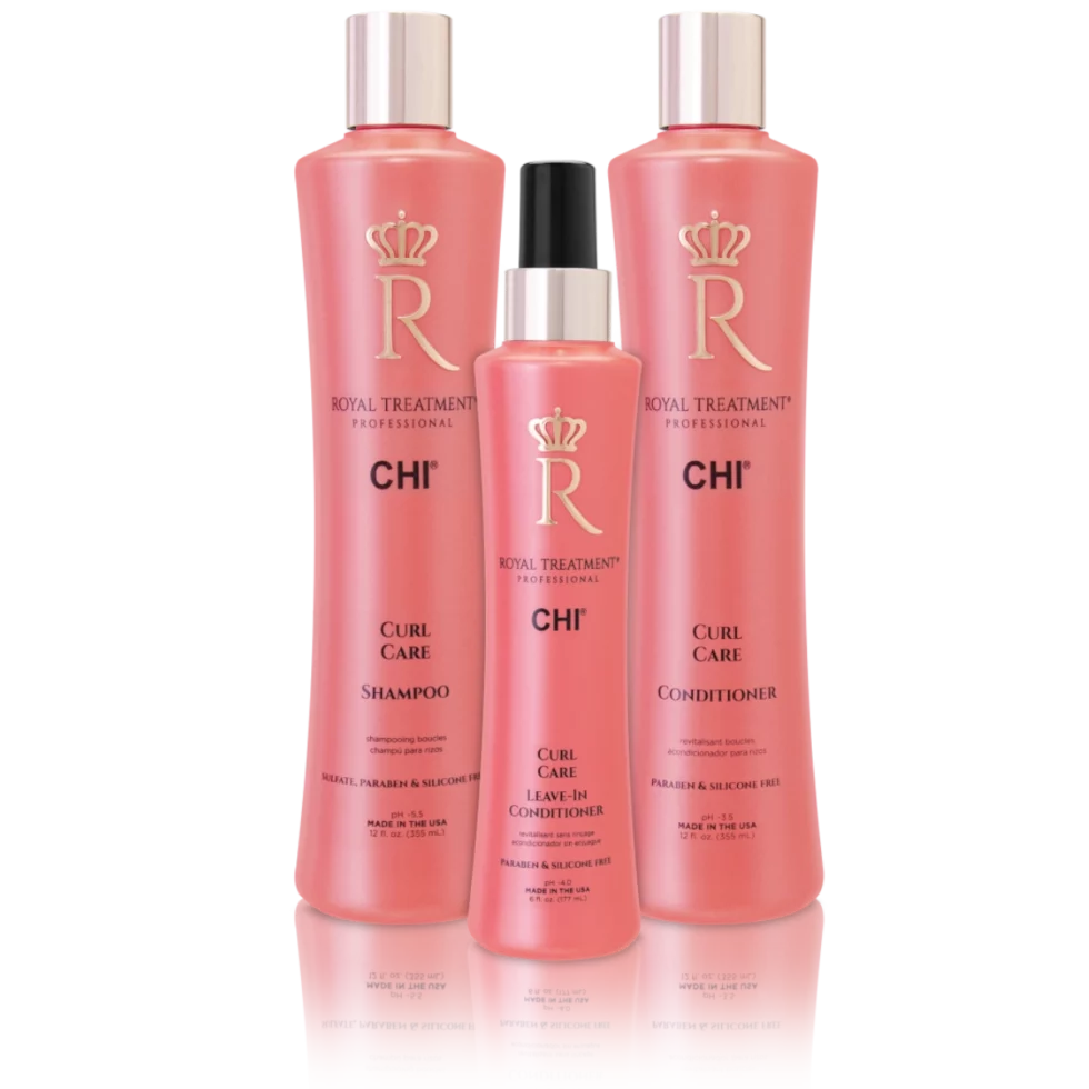 Image of Curl Care shampoo, Curl Care Conditioner, and Curl Care Leave-in Conditioner bottles Image of Curl Care shampoo, Curl Care Conditioner, and Curl Care Leave-in Conditioner bottles