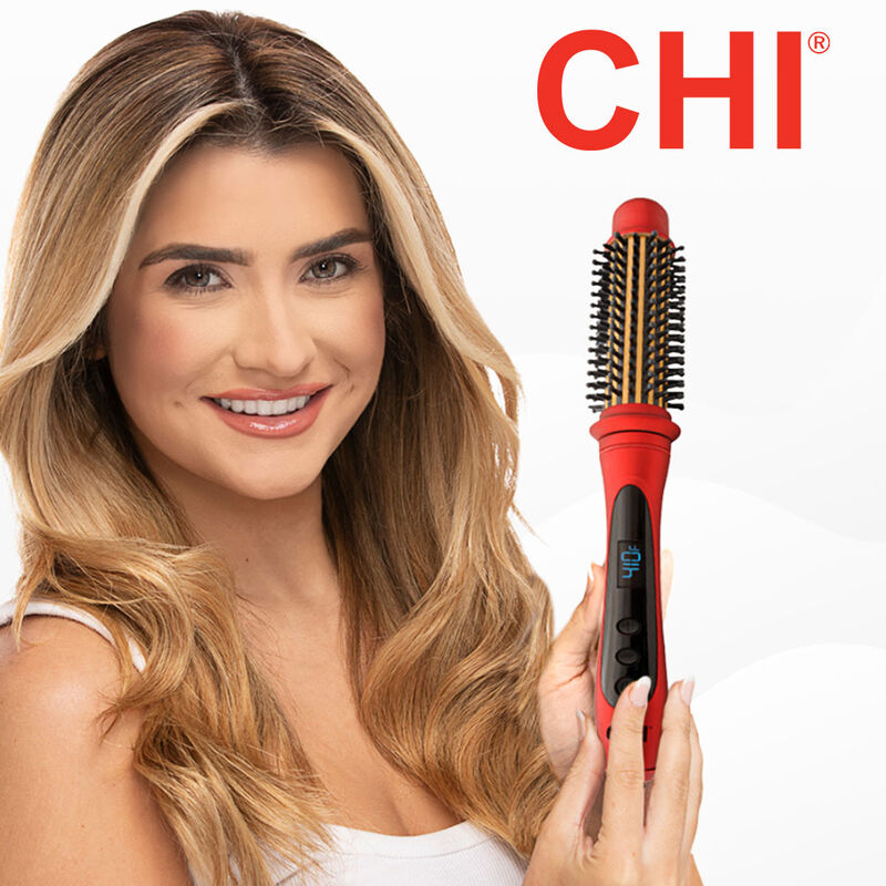 1.25 inch Tourmaline Ceramic Heated Round Brush - Ruby Red, , large image number null