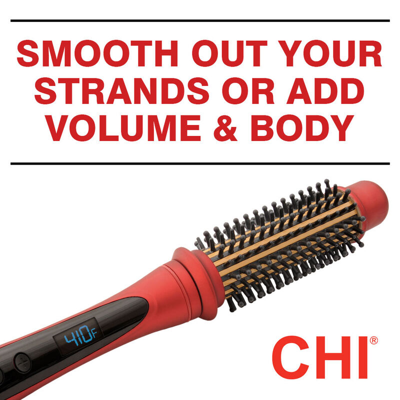 1.25 inch Tourmaline Ceramic Heated Round Brush - Ruby Red, , large image number null