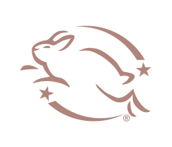 Gold cruelty-free leaping bunny logo